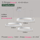 Nordic modern chandelier simple ring light led pendants round lamps