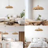 Japanese Wabi-Sabi Natural Rattan Chandelier - Hand-Woven Basket Pendant Light Fixture for Living Room, Hotel, Restaurant & Shop Mood Decor