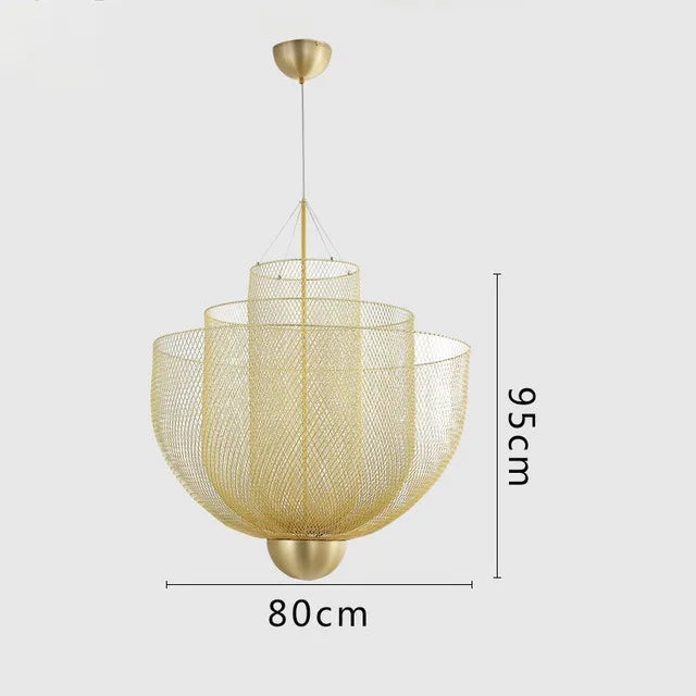 Modern New Indoor Decorative Simple Birdcage Chandelier Mesh Metal Design Living Room Dining Room Light Lobby Mesh Chandeliers