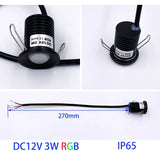 12V RGB IP65 3W Mini LED Downlight with Transformer Ceiling Spotlight Bedroom Kitchen 12V Dimmable Staircase Closet Party Light
