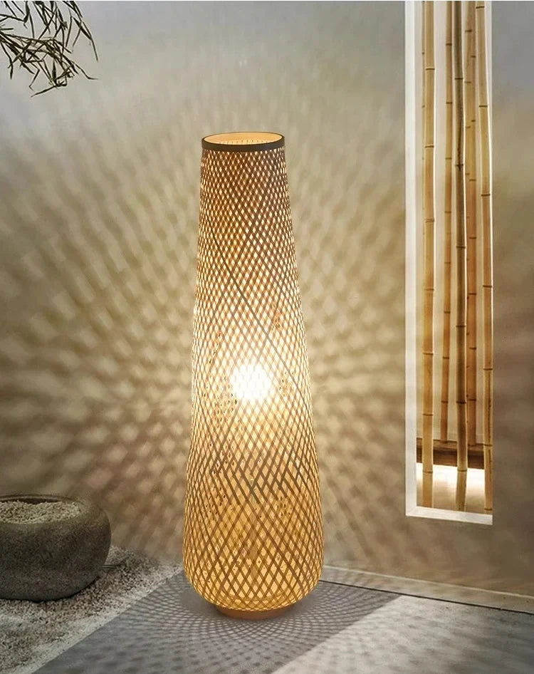 2025 New Floor Lamp Tea Room Zen Bamboo Creative Vertical Light Nordic Living Room Bedroom Ins Style Sofa Side Art Light