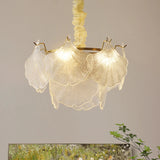 Modern French Style Glass Led Chandelier For Living Room Bedroom Dining Room Kitchen Art Romantic Design Pendant Light Fixtures