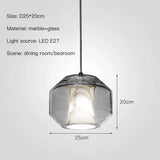 Nordic Glass Marble LED Pendant Lamp For Bedroom Bedside Dining Room Bar Bathroom Villa Art Decoration Small Chandelier Light