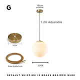 Modern Nordic Glass Ball Pendant Light - Minimalist Hanging Ceiling Fixture for Living Room, Dining Room & Bedroom Decor