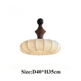 Nordic Modern Cloth & Wood Ceiling Chandelier - Minimalist Fabric Pendant Light Fixture for Living Room, Bedroom & Salon Decor