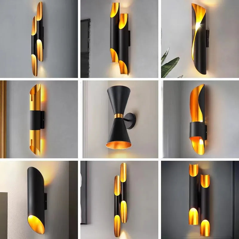 Modern minimalist living room, bedroom, corridor, TV bar, staircase, wall lamp