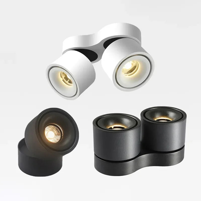 Folding Surface Mount LED Downlight - 7W to 48W High-Power Ceiling Spot
