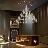 Unique Project Crystal Chandelier light For Hotel Restaurant Wedding Decoration big Hanging Lamp Pendant Light Stair Chandelier