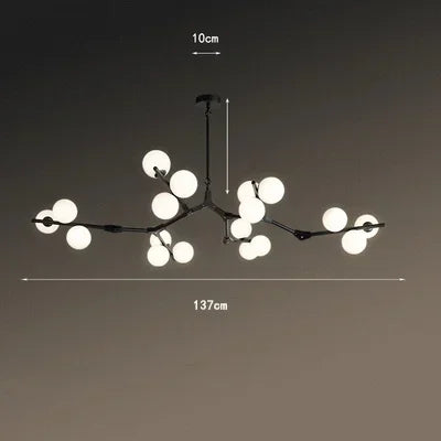 Modern Tree Branches Led Chandelier Glass Balls Hanging Chandelier Living Room Decoration Dining Room Bedroom Indoor Lighting