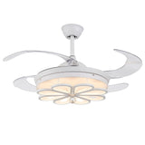 Modern Ceiling Fan with LED Light Kit and Remote Control Retractable Fan Blade for Indoor Bedroom Home Application Summer