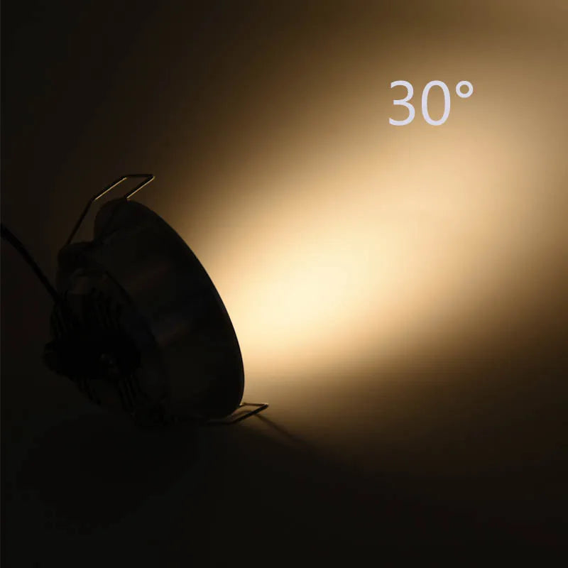 Mini 3W Dimmable LED Recessed Spotlight Kit with AC100-240V Transformer (DC12V) - Adjustable Tiltable Ceiling Downlight for Room & Cabinet Decor