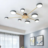 Nordic Creative Macaron Log LED Ceiling Light Bedroom Living Room Chandelie Modern Villa Restaurant Interior Lighting Decoration