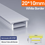 Light Strip Silicone Tube LED Diffuser Flexible Black and White Lampshade with Edge Contour Light Mask Plate Cover