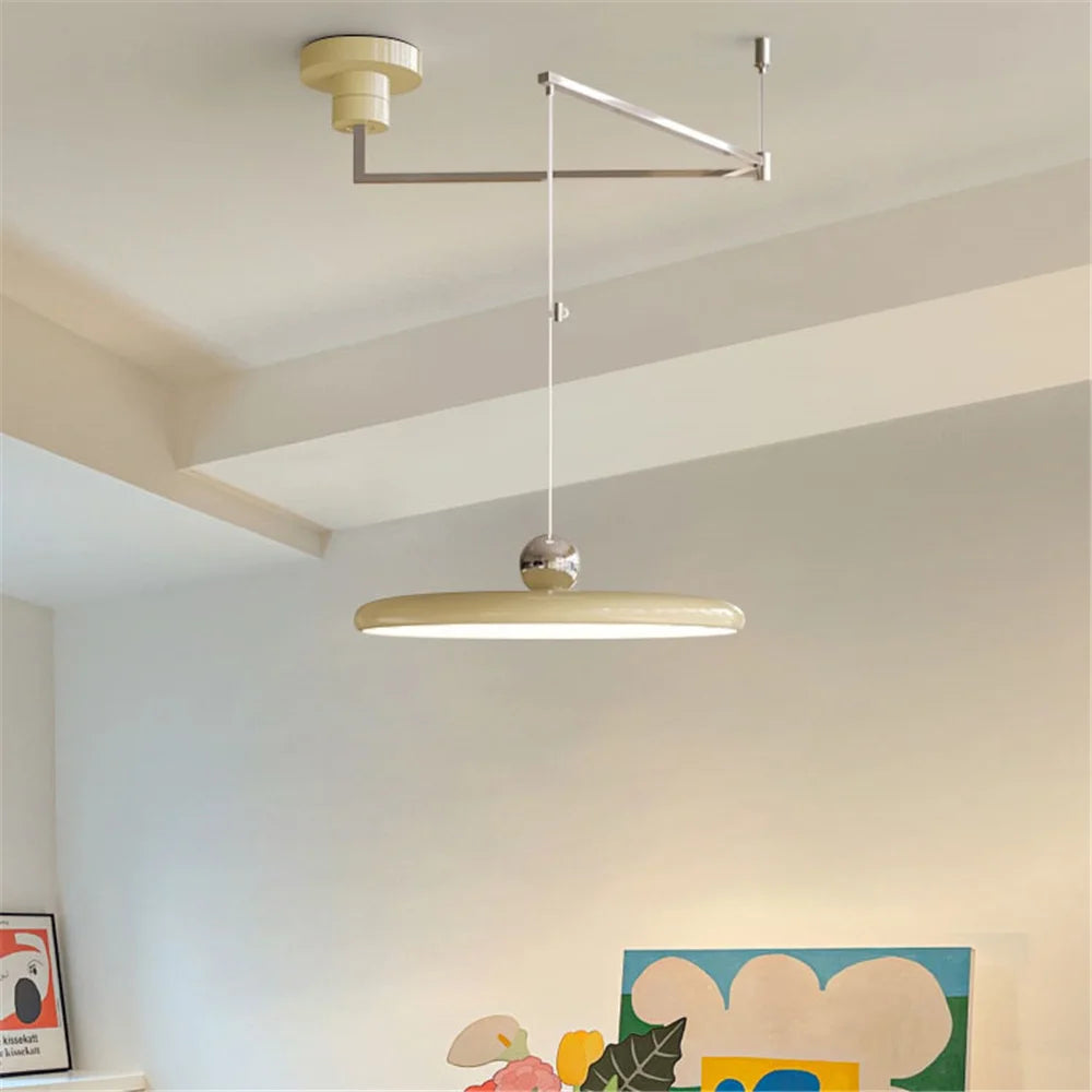 French Rocker Chrome LED Chandelier - Displaceable Modern Hanging Lamp