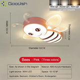 Modern Novelty Simplicity Cute Cartoon Bees LED Ceiling Lights Circlar Design Lamp for Chidren's Room Home Decoration Chandelier