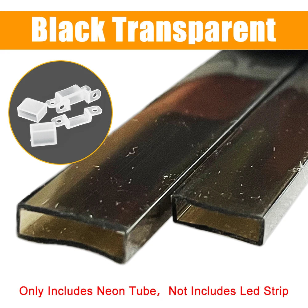 2835 5050 1210 LED Silicone Tube Flexible Protection Cover Transparent/Milky White/Black Waterproof For 8-12mm Led Light Strip