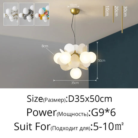 Nordic Kids Bedroom LED Chandelier Light Living Room Hanging Lamp Ceiling Mounted Light For Study Room Bar Aisle Home Decoration