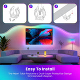 Fluffy Velvet RGB Neon LED Strip Light - 360° Round Tube WS2812B USB Light