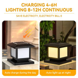 Outdoor LED Solar Pillar Light - Waterproof Dual-Power Fence Post Lamp