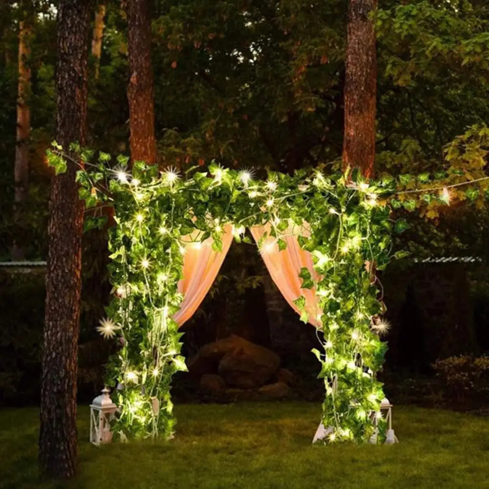 2/5/10M Ivy String Lights 20/50/100 LEDs Solar Fairy Lamp 8 Modes Hanging String Light for Garden Wedding Party Christmas Decor