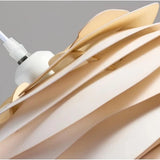 Modern Wood Petal Pendant Lamp, E27 Wooden Rose Chandelier for Kitchen Island Bedroom Living Room Ceiling Light Fixture