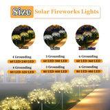 4pcs/6pcs Outdoor Solar Garden Lights Outdoor Solar Smart Firework Lights for Garden Patio Outdoor Holiday Decorations