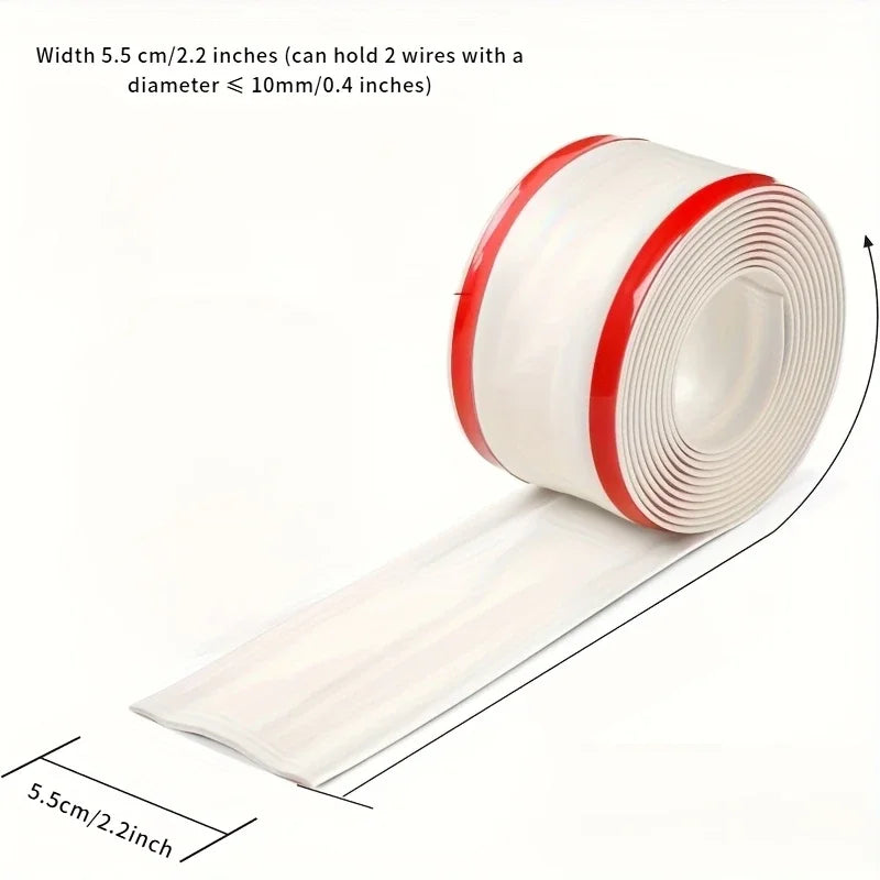 Self-Adhesive PVC Cable Protector Cover - Flexible Wear-Resistant Cord Organizer