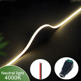3mm Ultrafine COB LED Strip Light (5m, 400 LEDs/m) - 12V/24V Dimmable Flexible High-Density Tape for TV & Room Accent