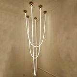 Nordic Long Line Chandelier Modern Flexible Long Tube LED  Lights Restuarant Cafe Bar Dining Room Pendant Lamps