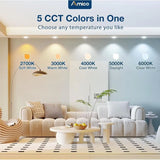 4-Inch LED Recessed Lighting 6-Pack - 5-CCT Selectable Dimmable Can Lights