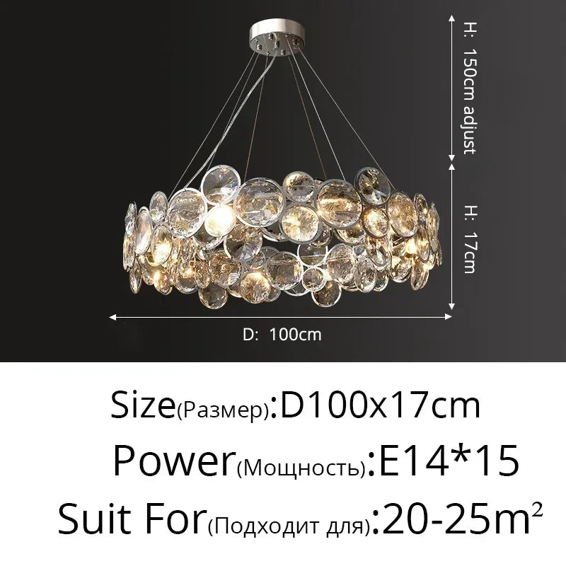 Villa Living Room Luxury Crystal Chandelier Starry Sky Duplex Hollow Staircase Hotel Lobby LED Pendant Lamp Home Decor Lighting
