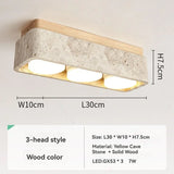 Square Yellow Travertine LED Recessed Ceiling Light - No Main Lamp Grid Spotlight Fixture for Living Room, Bedroom & Hallway