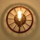 Retro Wheel Wall Light - Vintage Industrial Accent Sconce Lamp for Restaurant, Bar & Cafe