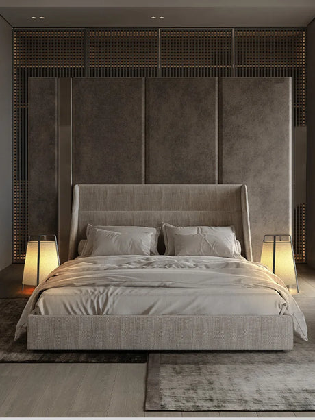 Japanese Style Quiet Wind Floor Lamp Chinese Modern Minimalist Living Room Bedroom Restaurant Fabric Retro Table Lamp Decoration