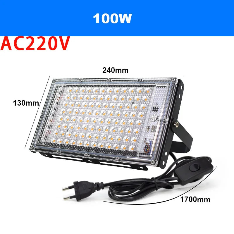 LED Light Adjust Angle Blue Light Floodlight 50/100/150W EU (No) Plug AC220V Outdoor LED Spotlights USB DC5V Party Lighting Lamp