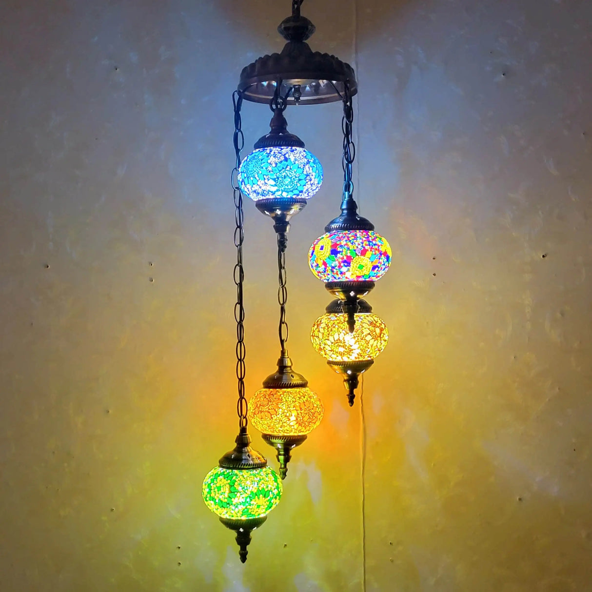 Turkish style mosaic Chandelier Glass Lantern Art Pendant Lamps Living room hotel hall restaurant dining room Hanging lights