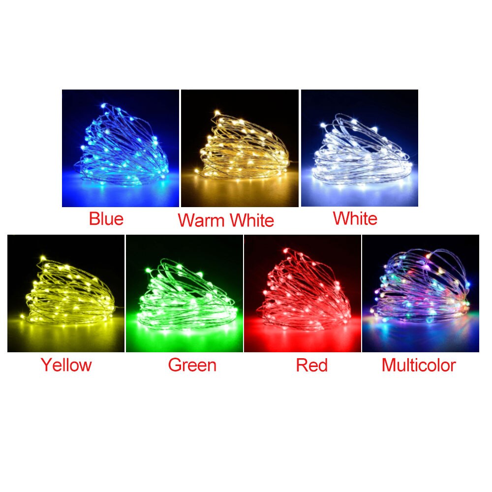 Three mode LED Fairy Light Mini Christmas Light holiday Copper 10pcs Wire String Light Waterproof Including 2*CR2032 Battery