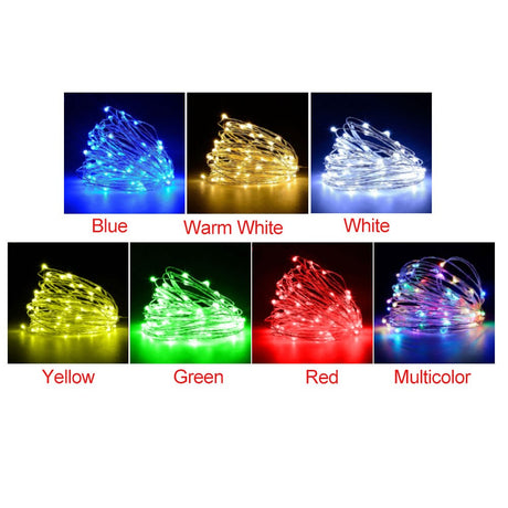 Three mode LED Fairy Light Mini Christmas Light holiday Copper 10pcs Wire String Light Waterproof Including 2*CR2032 Battery