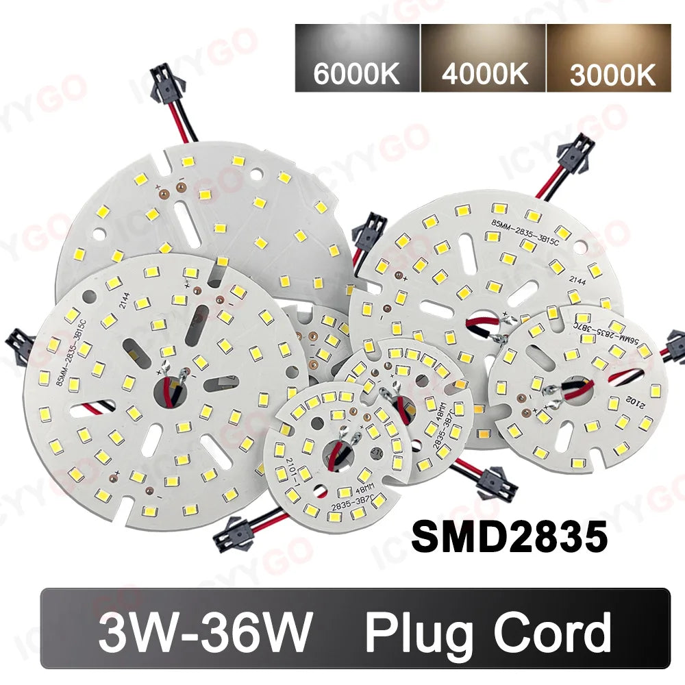 LED High Power Lamp Bead Lamp PCB 2835 Chip 3W 5W 7W 9W 12W 15W 18W 24W 36W 40MM 74MM 85MM Suitable For Bulb Downlight Spotlight