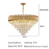 Home Appliance Crystal Ceiling Chandelier Luxury Dining Room Pendant Lamp Modern New Living Room Decor LED Bedroom Hanging Light