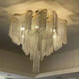 Modern Led Tassels Chain Ceiling Chandelier Aluminum Luxury Chain Ceiling Light Living Room Bedroom Kitchen Villa Decor