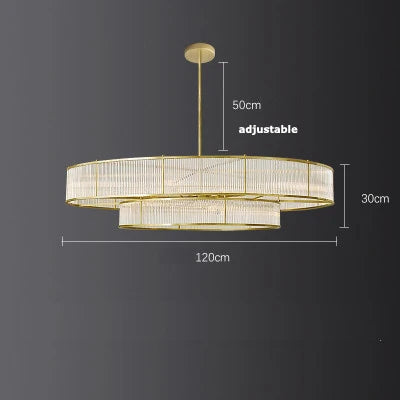 E14 LED Retro American Copper Golden Round Linear Pendant Lights.Pendant Light Suspension Luminaire Lampen For Dinning Room