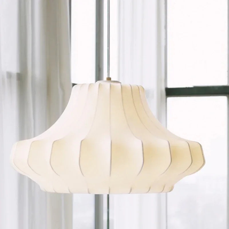 Noguchi Isamu Style Rice Paper Pendant Light - Japanese Wabi-Sabi Ball Ceiling Chandelier Lamp Fixture for Bedroom, Living Room & Restaurant