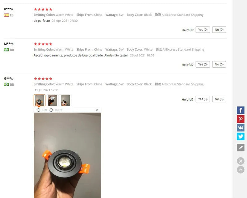 Led Downlight Surface Orientable Led Spot Lights For Ceiling Lamp Round 360°Angle Adjustable Dimmable AC110/220V  For Restaurant