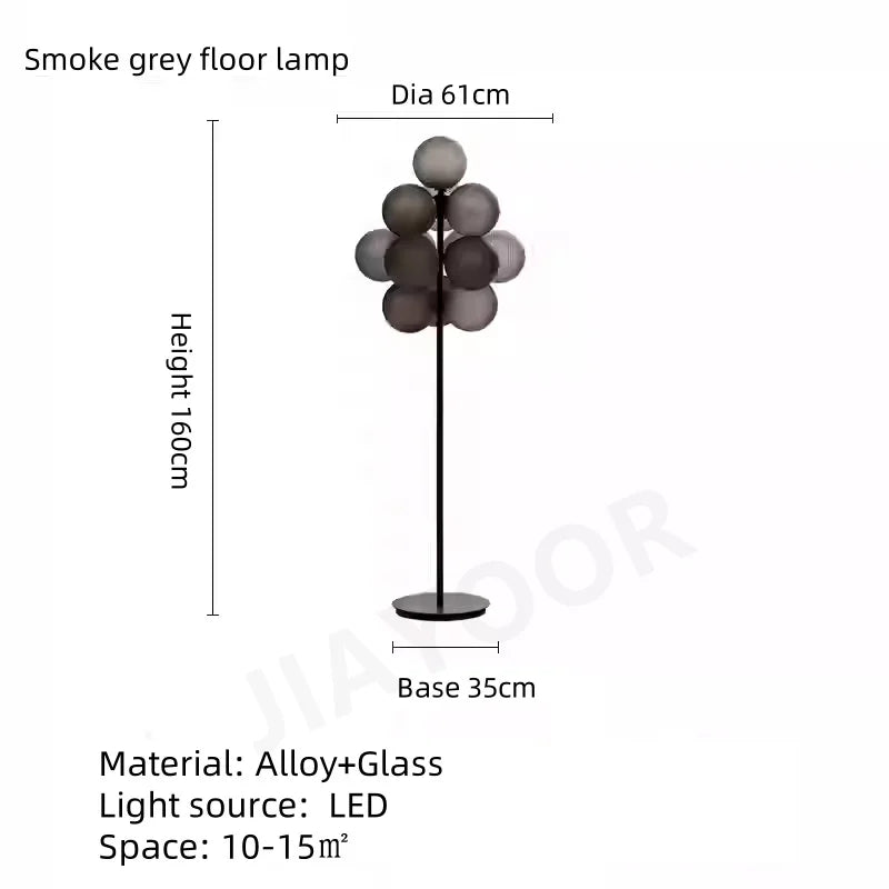 Modern Living Room Floor Lamp Sofa Side Standing Lamp Creative Design Grape Glass Lamp Bedroom Bedside Lamp Desk Lamp LED Light