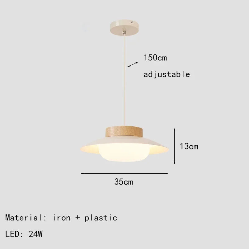 Cream Style Restaurant Pendant Light Japanese Style Wooden Dining Table Light Traditional Wabi Sabi Wind Light