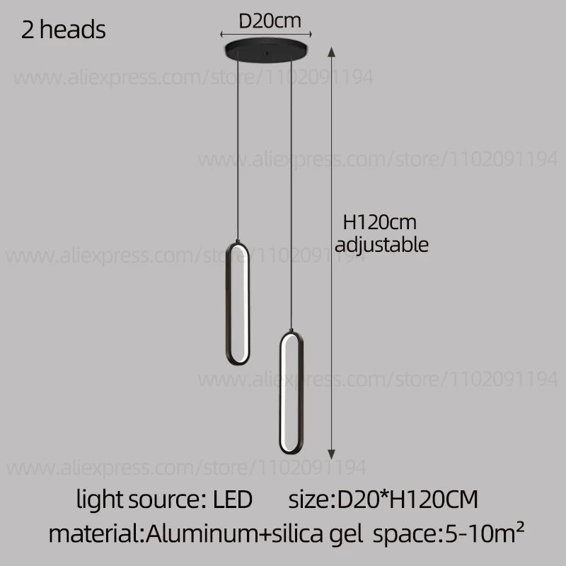 Minimalist Chandelier Nordic Hanging Modern LED Pendant Light Living Room Restaurant Villa Loft Ceiling Staircase Pendant Light
