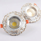 Recessed Led European Resin Lace Spotlights For Ceiling Interior Cob Home Decor 5W 7W 110V 220V Living Room Ivory Cow eye Lamp