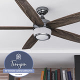 Metal Remote Control Ceiling Fan, 5 Blades Ceiling Fans Room Decor Home Fan  Ceiling Fan with Led Light
