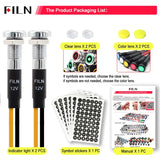 8mm LED Symbol Indicator Light - 12V 24V Black Metal Dash Pilot Lamp
